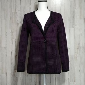 Pendleton Black & Purple Cardigan Sweater